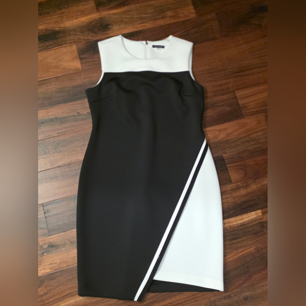 Tommy Hilfiger Black and White Asymmetrical Dress